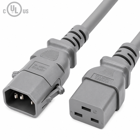 P-Lock Locking IEC320 C14 to IEC320 C19 Power Cord (14AWG 250V/15A)