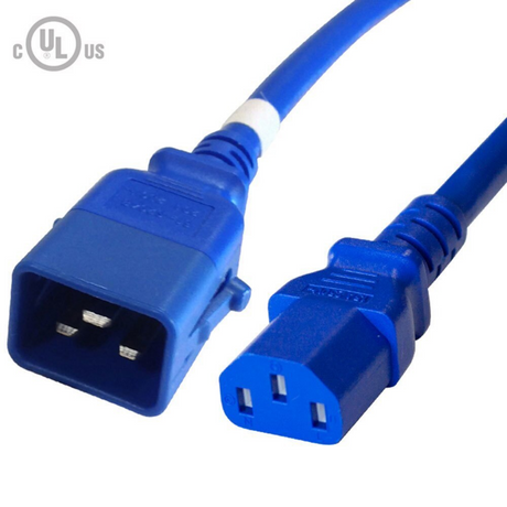 P-Lock Locking IEC320 C20 to IEC320 C13 Power Cord (14AWG 250V/15A)