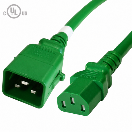 P-Lock Locking IEC320 C20 to IEC320 C13 Power Cord (14AWG 250V/15A)