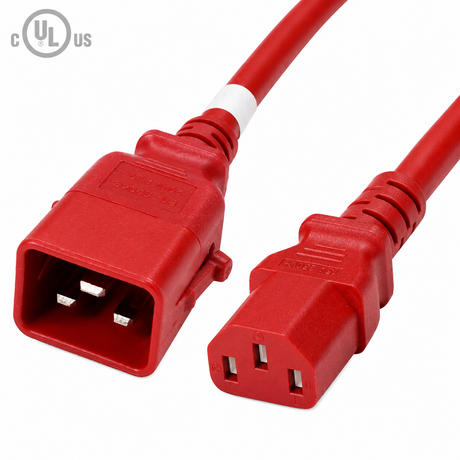 P-Lock Locking IEC320 C20 to IEC320 C13 Power Cord (14AWG 250V/15A)
