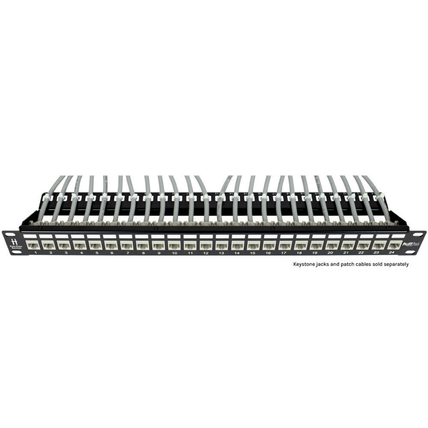 ProFIT Patch 1U 24 Port Keystone Jack Panel (Unloaded)