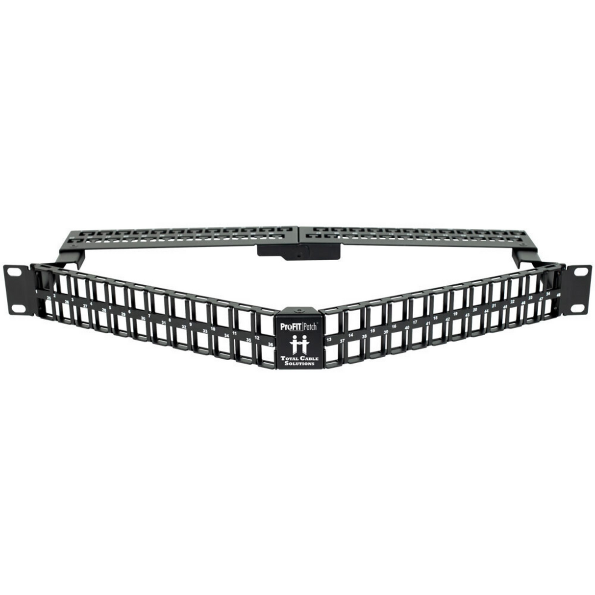 ProFIT Patch 1U 48 Port Angled Keystone Jack Panel (Unloaded)