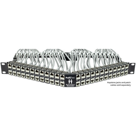 ProFIT Patch 1U 48 Port Angled Keystone Jack Panel (Unloaded)