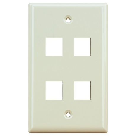 4 Port Wall Plate (Single Gang)