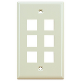6 Port Wall Plate (Single Gang)