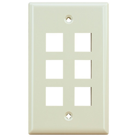 6 Port Wall Plate (Single Gang)