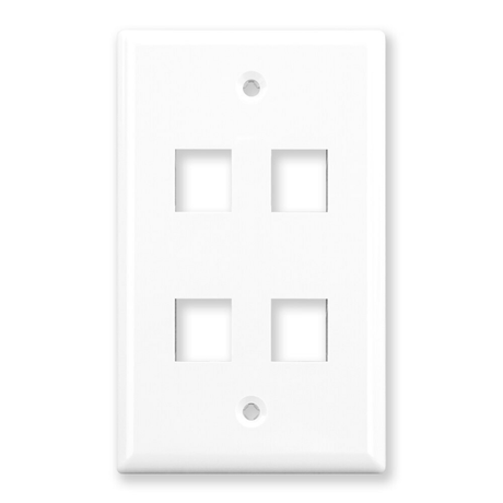 4 Port Wall Plate (Single Gang)