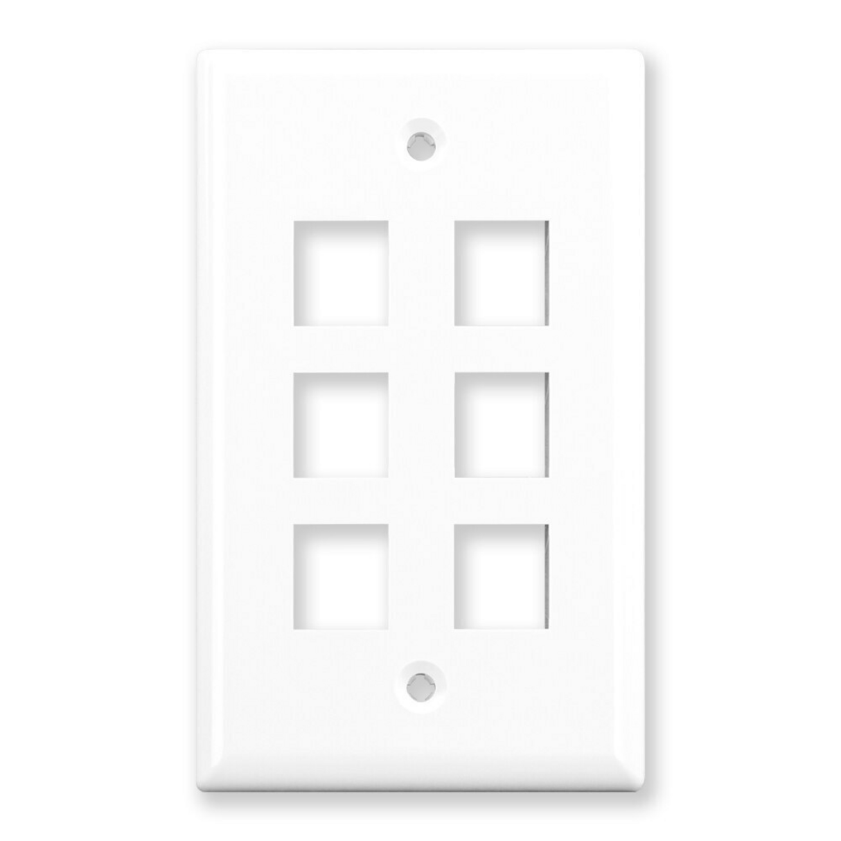 6 Port Wall Plate (Single Gang)
