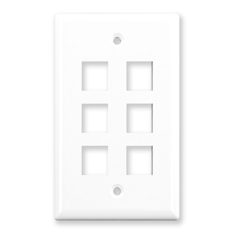 6 Port Wall Plate (Single Gang)
