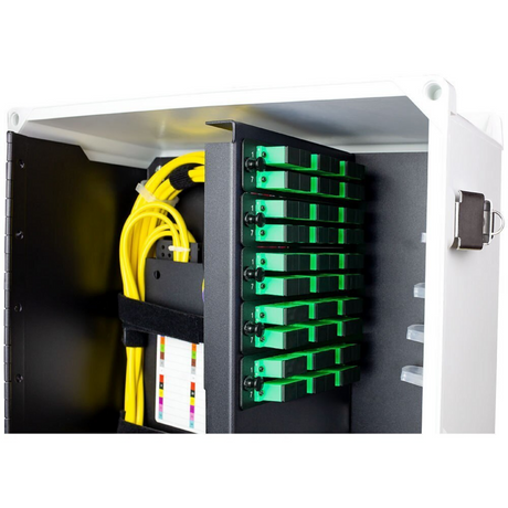 Outdoor Fiberglass Enclosure with Network Connectivity Panel and Security Door