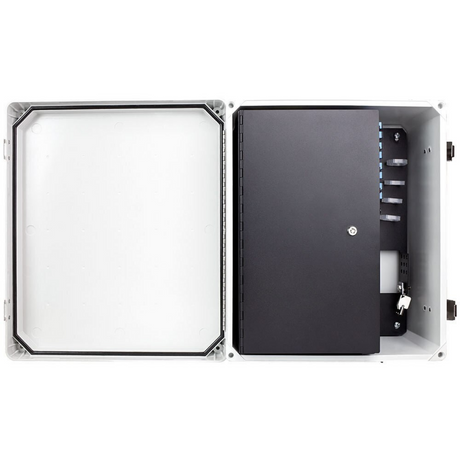 Outdoor Fiberglass Enclosure with Network Connectivity Panel and Security Door