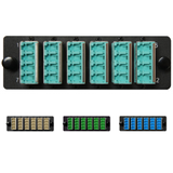 HDA Compatible Fiber Adapter Panel; 6 LC Quad Adapters/Ports with Shutters