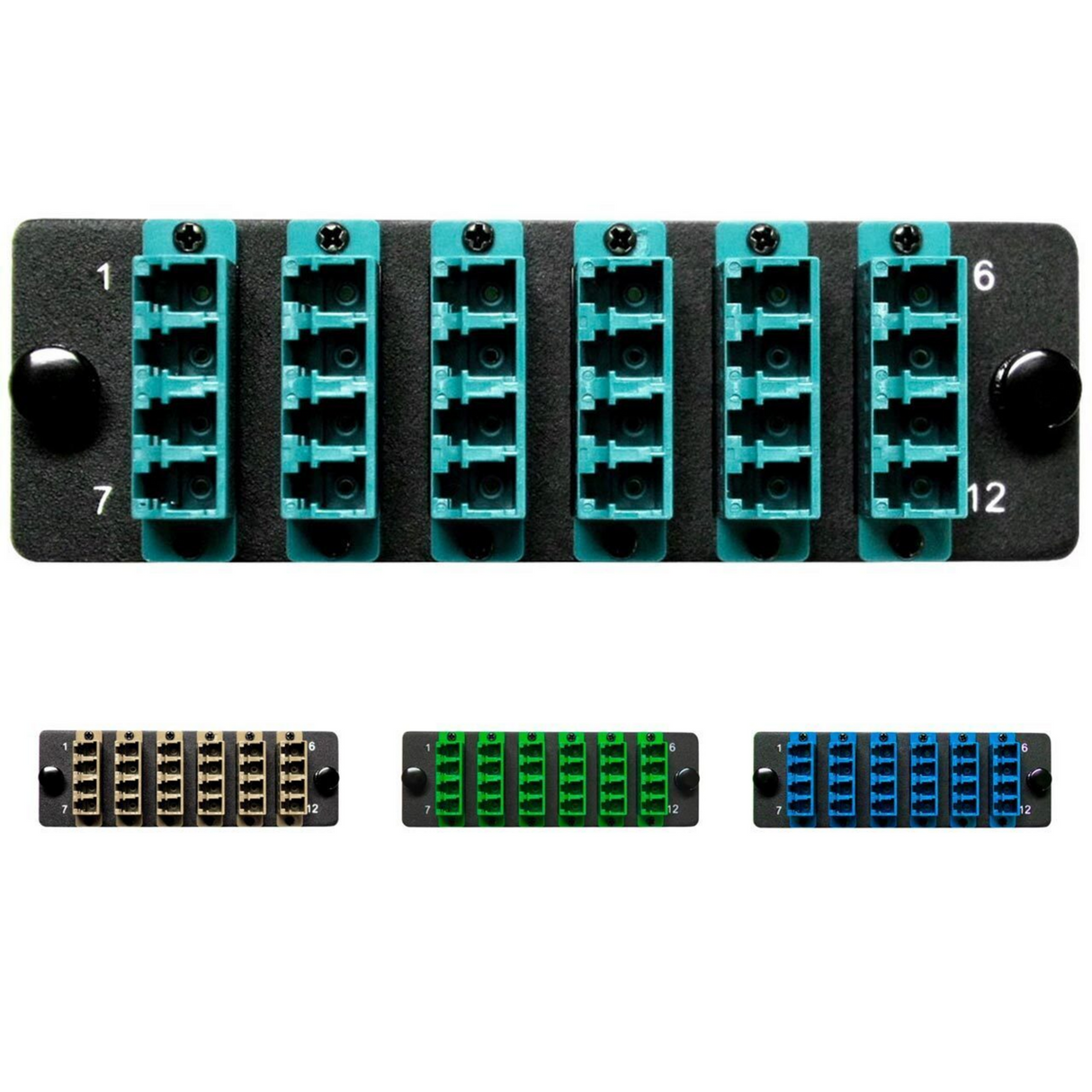 HDA Compatible Fiber Adapter Panel; 6 LC Quad Adapters/Ports